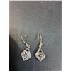 Image 2 : ^ 4 Ct GRA Certified Moissanite Stones Set in Tear Drop Earring w/34 Cubic Zirconia Set in Sterling 