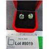 Image 1 : ^ 6 Ct GRA Certified Moissanite Bluish Green Color Stones Set in Sterling Silver Stud Earrings