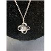 Image 2 : ^ 1 Ct GRA Certified Moissanite Stone w/40 Cubic Zirconia Set in Dual Halos Sterling Silver Pendant 