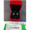 Image 1 : ^ 4 Ct GRA Certified Moissanite Black Stones Set In Sterling Silver Stud Earrings - Screwbacks