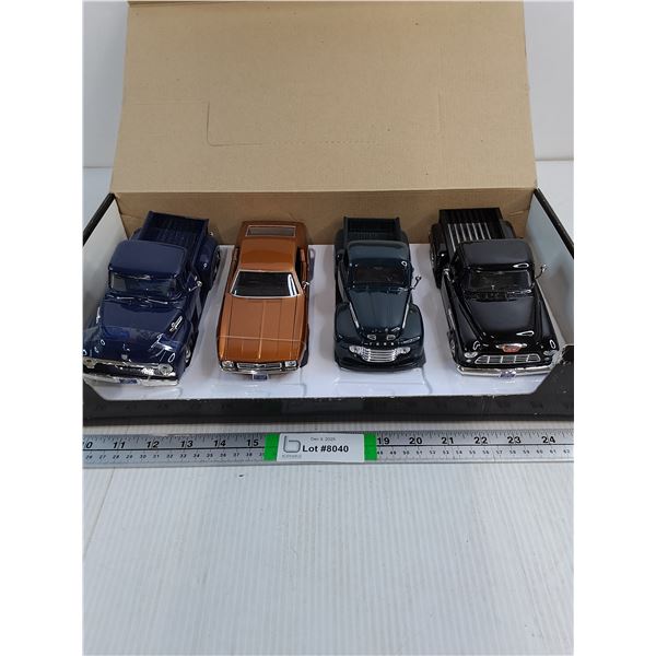 (4) Maisto 1:24 Die Cast Trucks/Car-Mustang (2) Fords and Chev Pickup