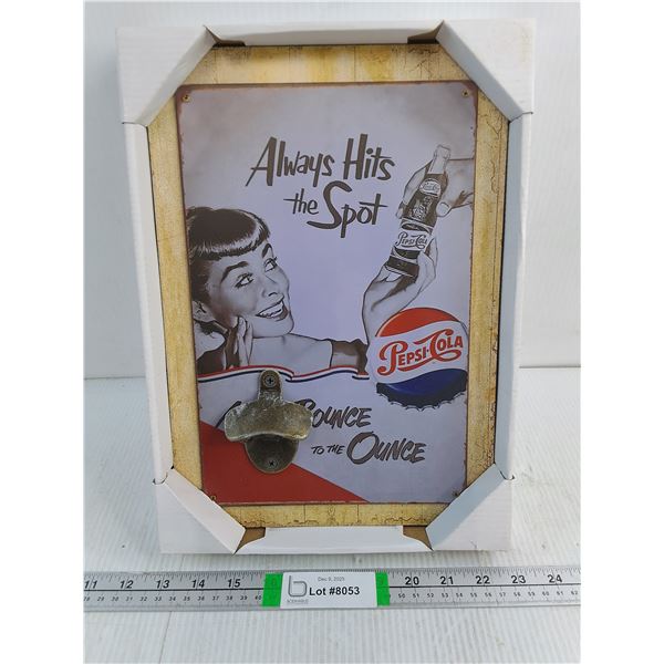 (1) Pepsi-Cola Wall Mount Bottle Opener-9.5"x13.5"