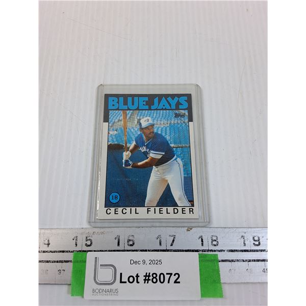 Cecil Fielder Topps Baseball Trading Card - 1986 - CANNOT GUARANTEE AUTHENTICATION