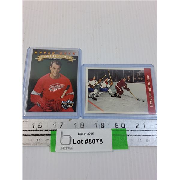(2) Gordie Howe Hockey Trading Cards: 1992 & 1994 Reproduction - CANNOT GUARANTEE AUTHENTICATION