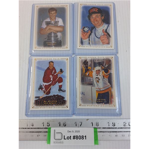 (4) Upper Deck Hockey Trading Cards - 2008 - Gretzky, Bobby Orr, Mario Lemieux, Mr Rogers - CANNOT A