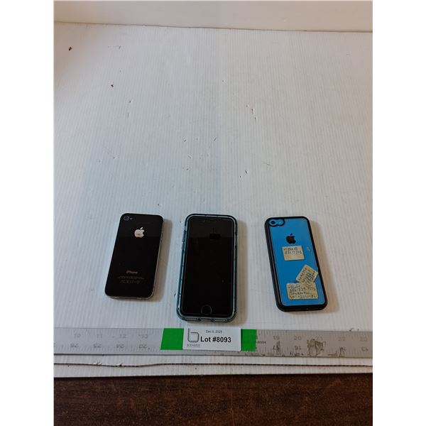 Apple Iphone 4S, Apple Iphone 7, Apple Iphone 5C (all as is)