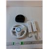 Image 1 : 7" Wii Wheel, (2) Wii Remote Controllers, Insignia Stand