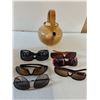 Image 4 : Candle Wine Glasses, Pot Lid, Ceramic Tea Pot, (6) Sunglasses, Misc