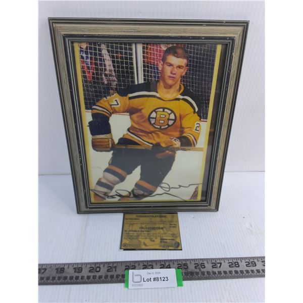 Enlarged Framed Picture of Autographed Bobby Orr w/Copy of Certificate-Cannot Authenticate