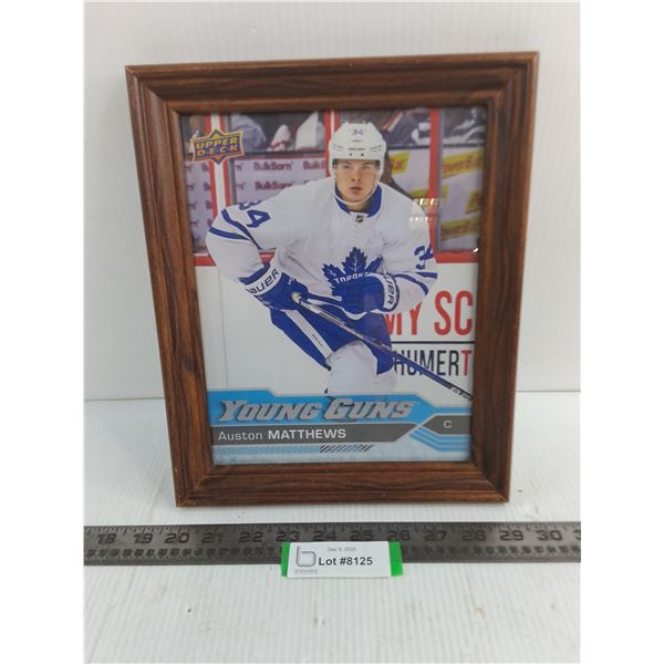 Enlarged Framed Picture of Auston Matthews Rookie Card - 10" x 12"