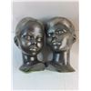 Image 2 : (2) Porcelain Busts of Children, Pinecone Wall Decor - Pick Up Preferred