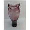 Image 2 : Purple Glass Owl Vase - 16" High -PICK UP