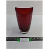 Image 1 : Modern Red Glass Vase - 8" High