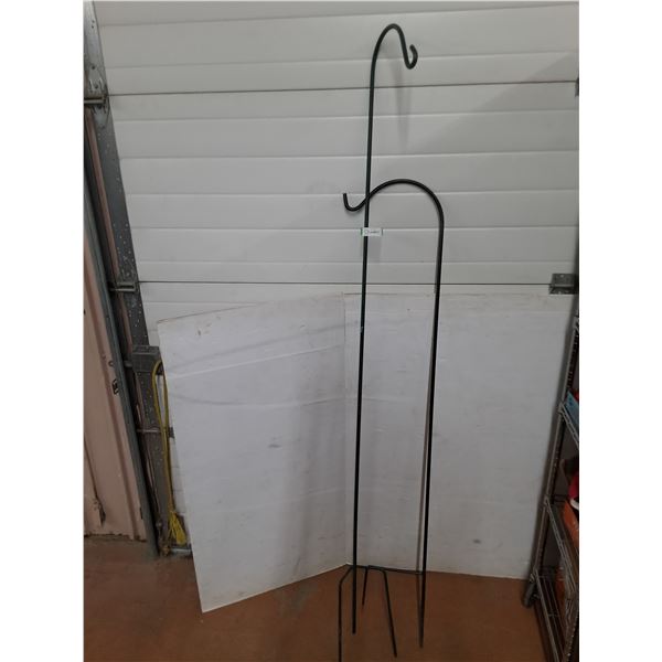 * (2) Metal Ground Stake Plant Pot Holders - 6.5' & 5.5' Lengths - Pickup Only