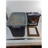 Image 1 : Rubbermaid Storage Bin w/Lid - 22x16x16", Wood Frame 11.5" x 13.5", Bulk Ziploc Bags - Pickup Only