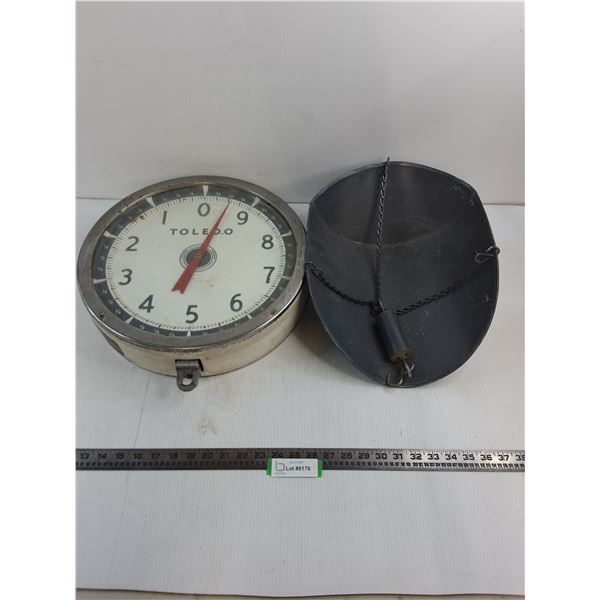 Toledo #2110 '30 Pound' Two-Faced Scale - 15" Diameter x 4" Thick + Hanging Tray