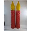 Image 1 : * (2) Electrified Blow-Mold Noel Candles - Tested - 39" Tall - Pickup Only