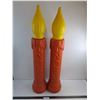 Image 1 : * (2) Electrified Blow-Mold Noel Candles - Tested - 39" Tall - Pickup Only