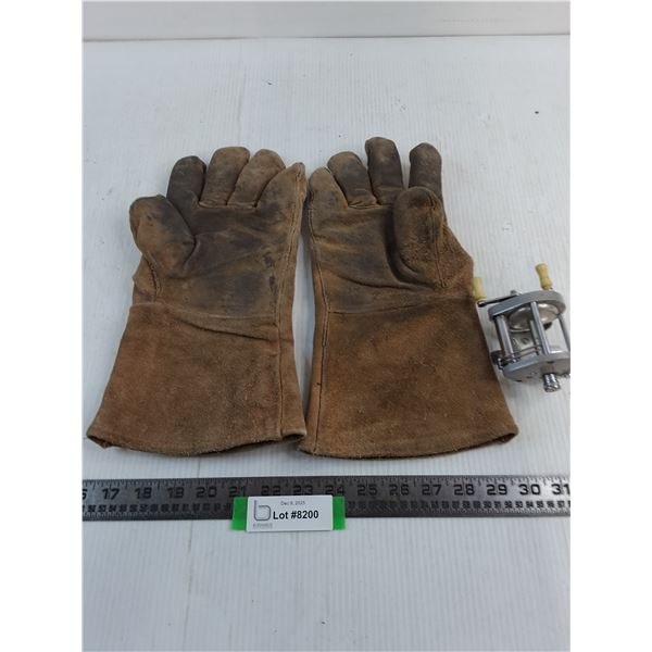 Welder's Large Size Leather Gloves, Fishing Rod Reel