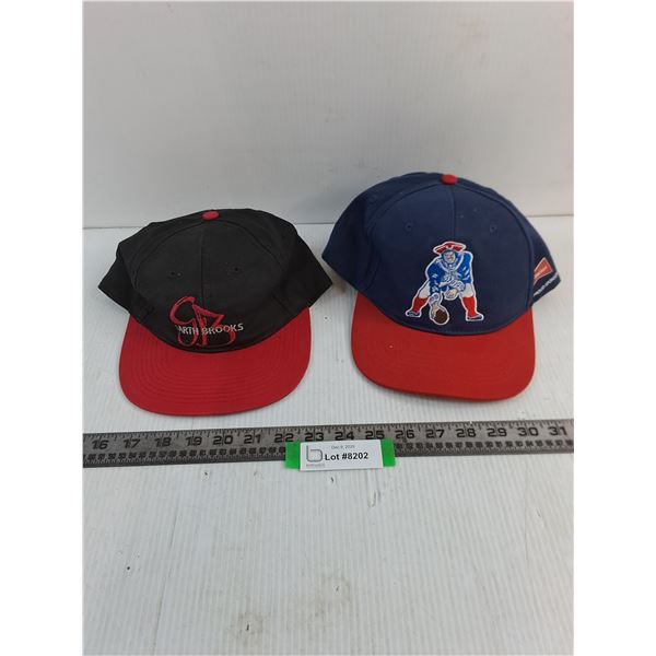 (2) Adult Size Ball Caps (Garth Brooks & NFL - New England Patriots)