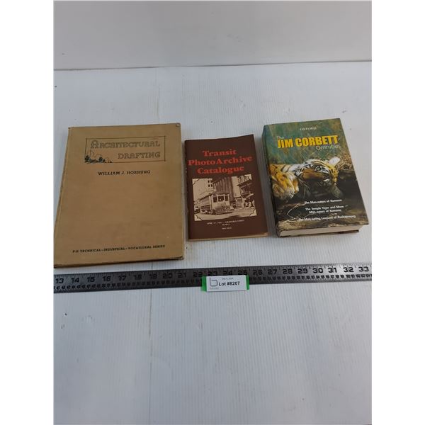 (3) Books (Architectural Drafting, Transit Photo Archive, Tigers & Leopards)