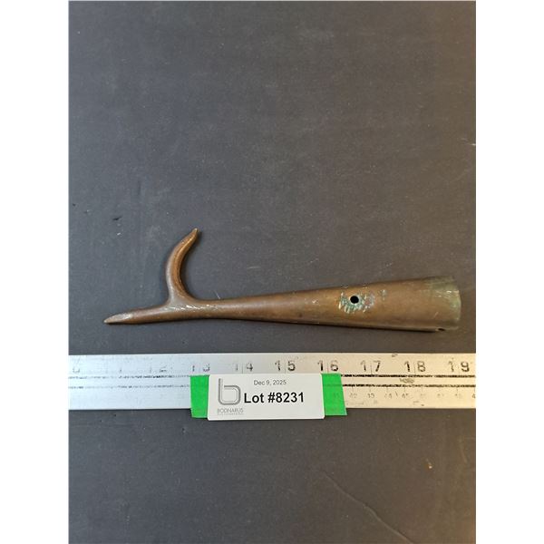 Antique Bronze Fishing Gaff - 8" Long