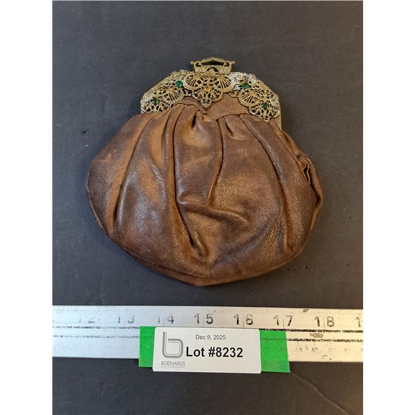 Victorian Style Vintage Beaver Calf Purse