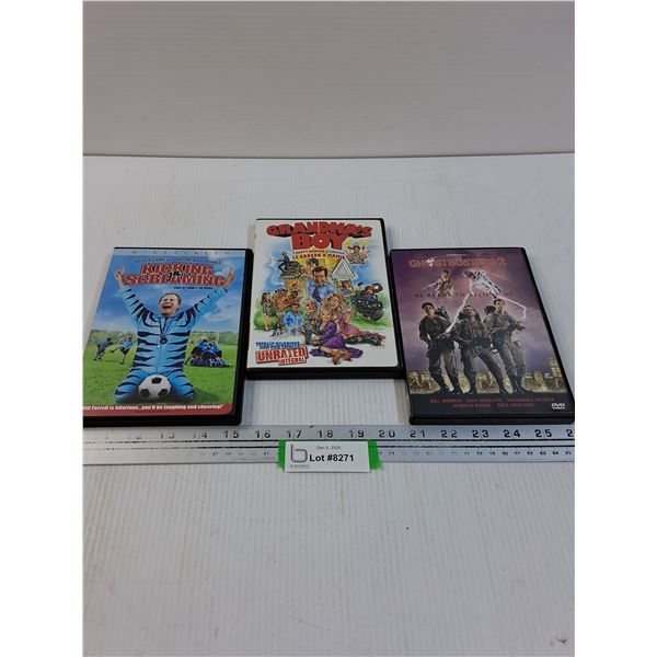 (3) DVDS: Ghostbuster 2, Kicking and Screaming, Grandmas Boy