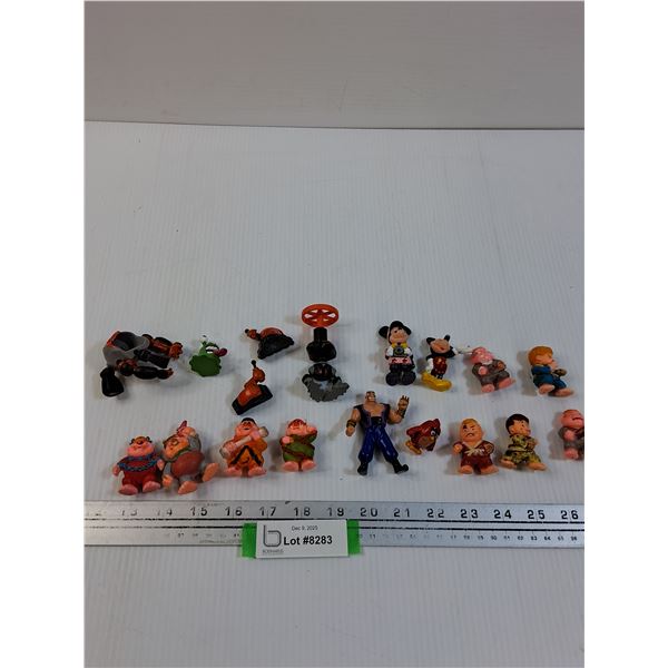 (17) Figurine Toys: Retro SOMA Rummer Minis, Mickey mouse, Misc