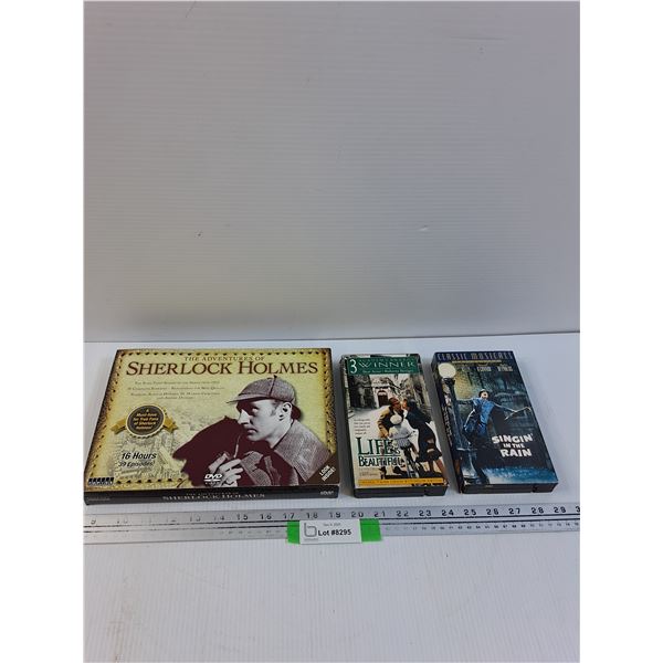 Sherlock Holmes DVD Set & (2) VHS: Singing in the Rain, Life is Beautiful