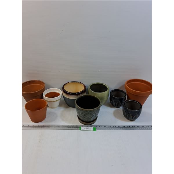 (9) Plant Pots - Various