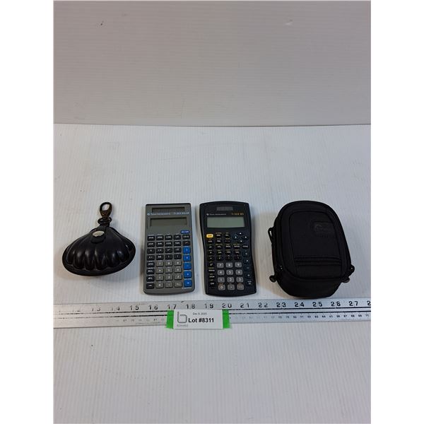 (2) Scentific Calculators, Shell Purse, Camera Case
