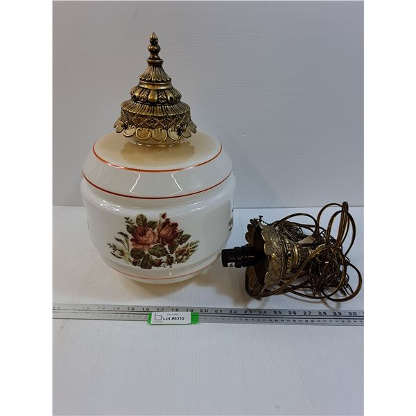 Vintage Milk Glass Swag Lamp - 20" Tall x 10" Wide - PICK UP ONLY