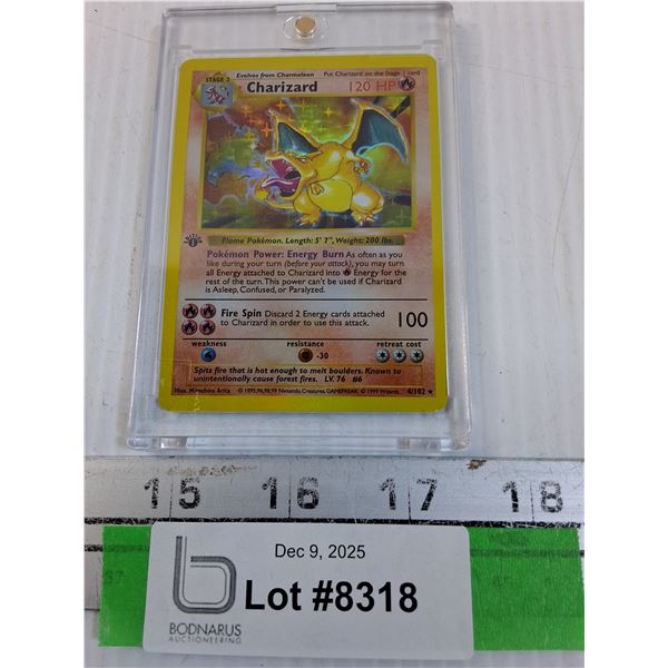 Pokemon Card: Charizard - 1999 Edition - CANNOT GUARANTEE AUTHENTICATION