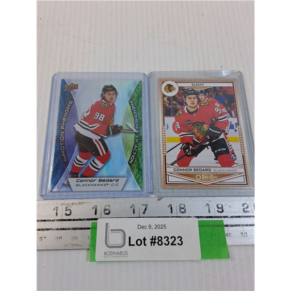 (2) Connor Bedard Hockey Trading Cards - 2024 Edition - CANNOT GUARANTEE AUTHENTICATION