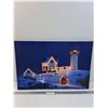 Image 1 : East Coast House & Lighthouse Winter Theme Light up Picture - Needs Batteries, As Is - 23.5" x 16"