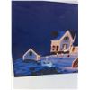 Image 2 : East Coast House & Lighthouse Winter Theme Light up Picture - Needs Batteries, As Is - 23.5" x 16"