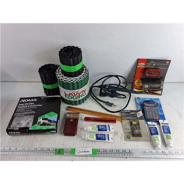 Lawn Edging, Precision Magnetic Stud Finder, Bell Hi Lumen Light Set, Calculator, Misc - PICK UP