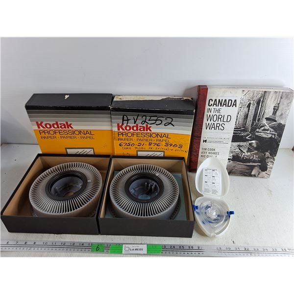 Kodak Carousel Slide Trays, Rescuer Facemask, Canada in the World Wars