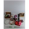 Image 1 : Tiaras, Wooden Jewelry Box, Nail Wraps, Penny Whistle, Misc
