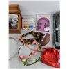 Image 3 : Tiaras, Wooden Jewelry Box, Nail Wraps, Penny Whistle, Misc