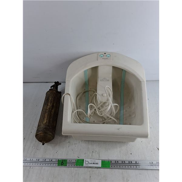 Antique Brass Pesticide Sprayer, Philips Body Care Foot Bath - Powers On, As Is - PICK UP ONLY