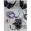 Image 3 : Various Headphones, Ethernet Cable, Aux Cables - As Is