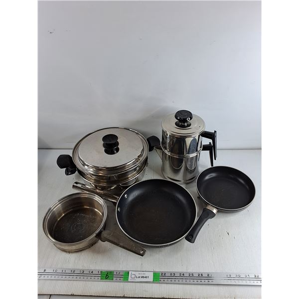 Frying Pans, Cooking Pots, Coffee Pot