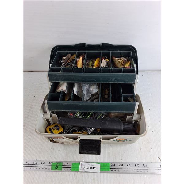 Flambeau Tackle Box, Fishing Supplies, Tape Measure, Pliers, Misc - Pick Up Preferred