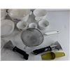 Image 4 : Casserole Dishes with Lids, Strainer, Tupperware Measuring Scoop, Pan Handles, Misc - PICK UP