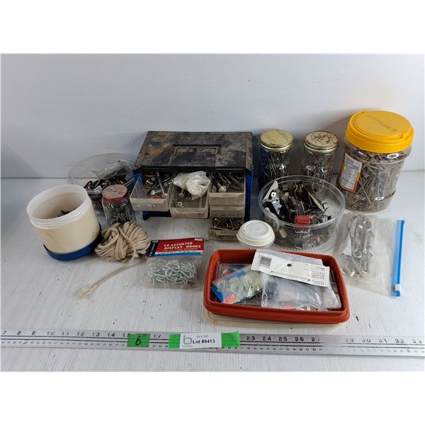 Assorted Hardware, Braided Rope, Display Hooks, Misc - PICK UP