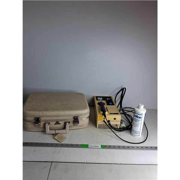 Mettler Sonicator 705 Ultrasound Machine(as is),Aloe-Sound Lotion, Briefcase 16"x6"x12" - PICK UP