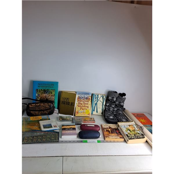 (4)Novels, Walt Disney, Australian Marsupials, (3) Cassettes, Fuzzy Socks, (2) Eyeglass Cases, Misc