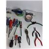 Image 2 : Various Screwdrivers, Allen Keys,Tape Measures,Duct Tape,Painters Tape, Basket 13"x9"x7", misc